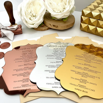 Acrylic Dinner Menu