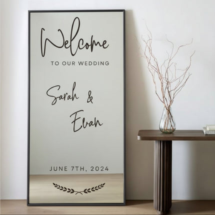 Full Length Mirror With Vinyl Sticker