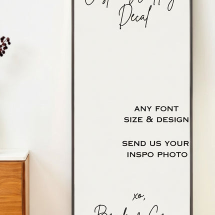 Full Length Mirror With Vinyl Sticker