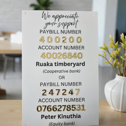 2D Acrylic Reception Signs